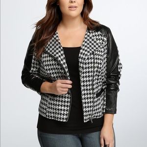 Torrid Houndstooth & Leather Moto Jacket [5]